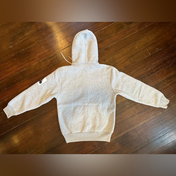 NWT 2023 PALACE FACEMASK SHEARLING THERMAL ZIP HOODIE GREY SZ. SMALL - Picture 4 of 16